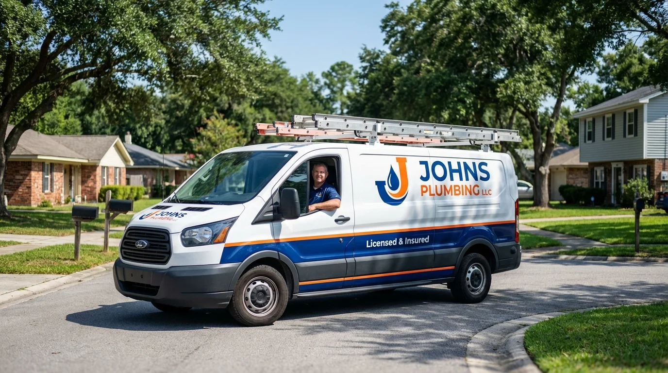 Johns Plumbing LLC service van in Napanoch, NY