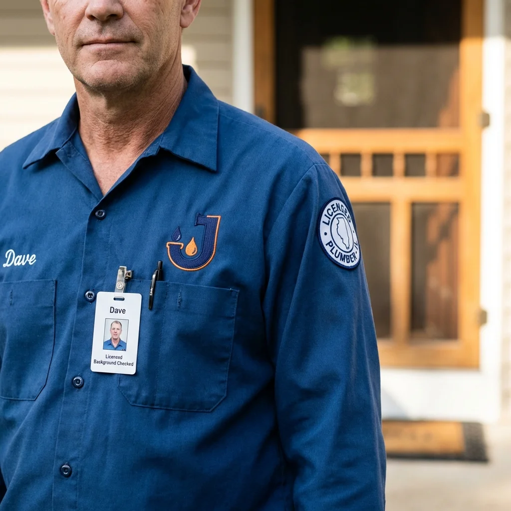 Licensed plumber showing ID badge in Napanoch, NY