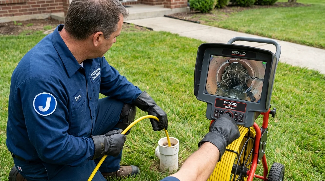 Sewer camera inspection being performed by Johns Plumbing LLC in Napanoch